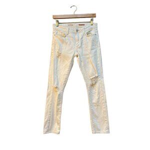 Pilcro Jeans White Low Rise Distressed Skinny Jeans Size 26 Anthropologie